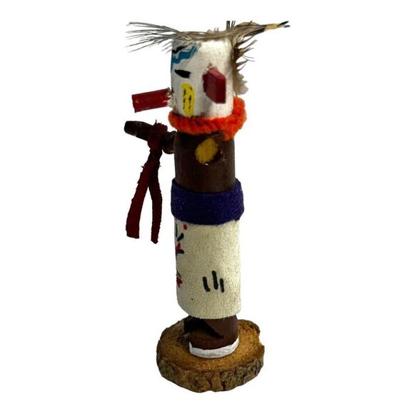 Hand-Painted Kachina Dolls Set Lot of 2 1- Signed R Grey Native Wood Figures SEE - Picture 15 of 16